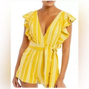 Luxxel yellow romper NWT M